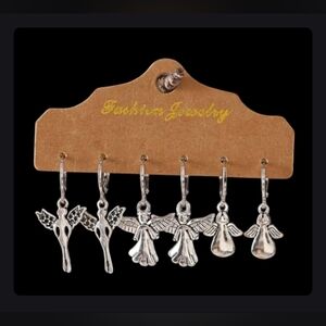 NWOT 3 pairs of Angel Retro Cute Ethnic Style Elf Angel Pendant Earrings